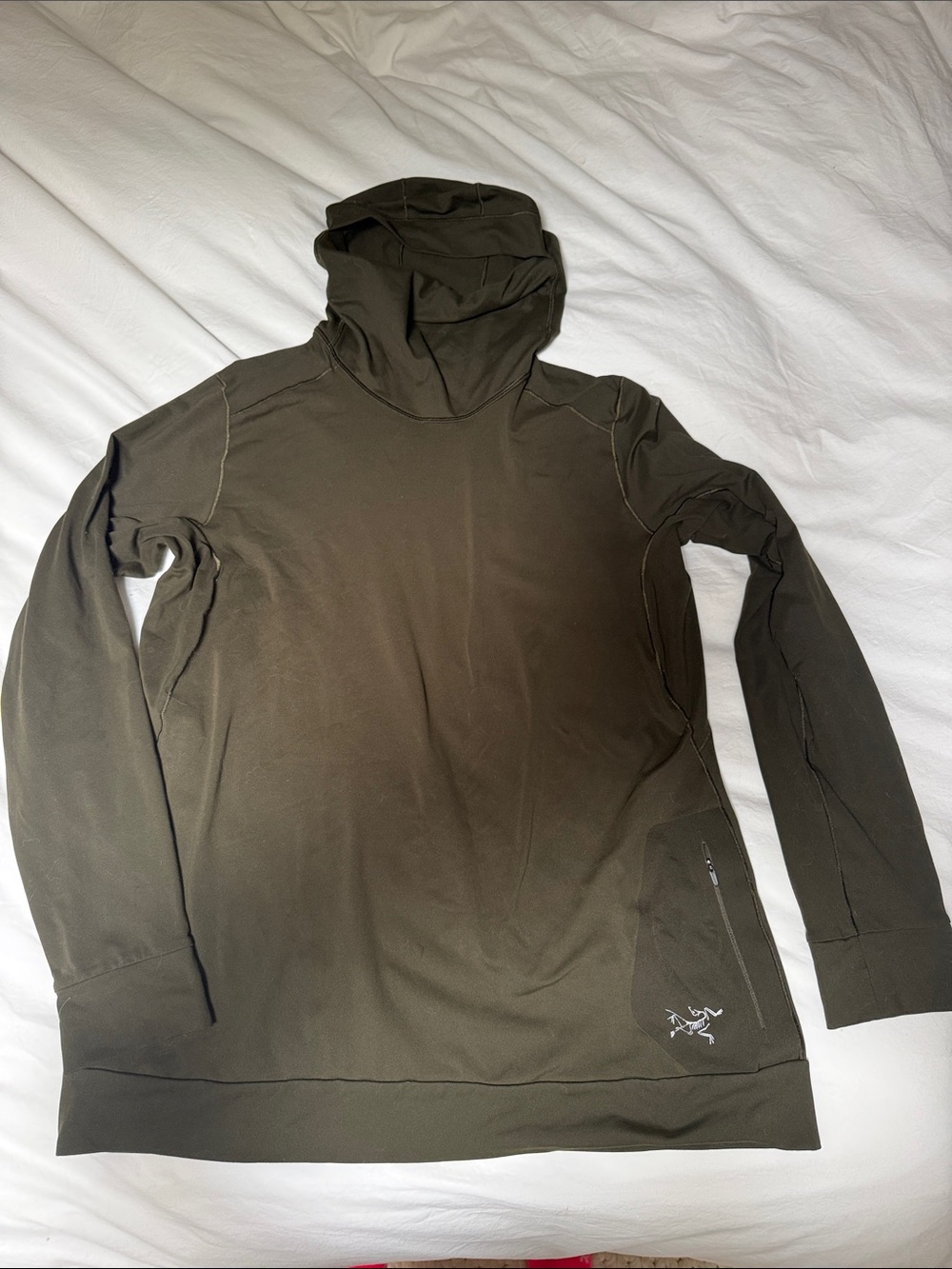 Arc'teryx Dark Olive Green Hooded Technical Pullover